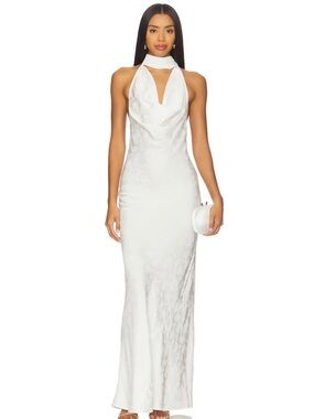 NWT Stone Cold Fox White Halter Maxi Dress